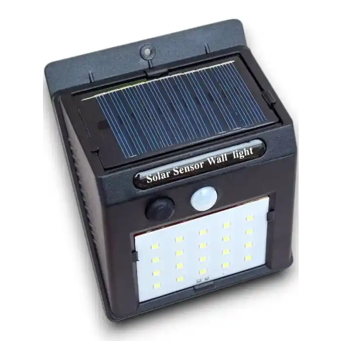 Güneş Enerjili 20 LEDli Sensörlü Duvar Lambası