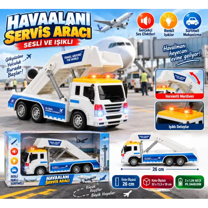 Eğlenceli Sesli Işıklı Havaalanı Servis Aracı