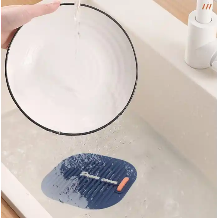 Gri Renkli Süzgeçli Lavabo Gider Koruyucu Mat