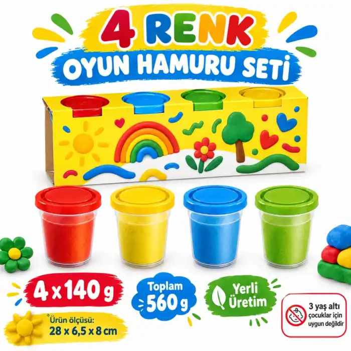 TCX 03281  4lü OYUN HAMURU / 488 gr