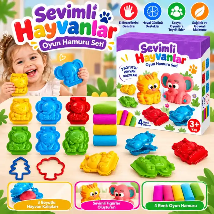 TCX 03550 3D HAYVANLAR HAMUR SET 200GR