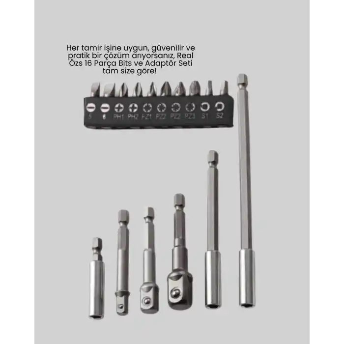 TCX 16 Parça Bits, Adaptör Ve Tornavida Ucu Seti