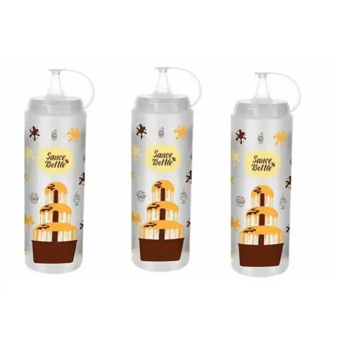 TCX 3 Adet Çikolata Sos Şişesi - Şeffaf  - 700 Ml