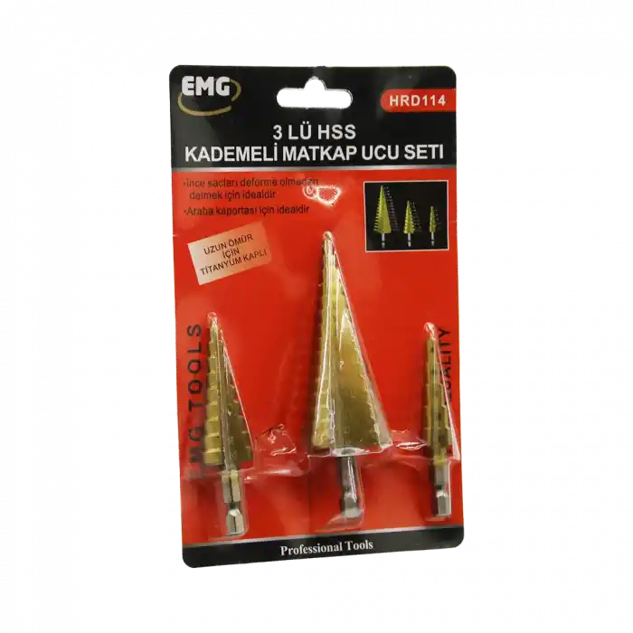 TCX 3 PARÇA  HSS KADEMELİ MATKAP UCU SET