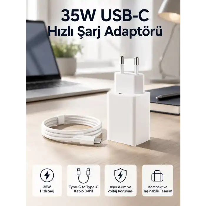 TCX 35w Usb-c Hızlı Şarj Adaptörü Type-c To C Kablo Seti