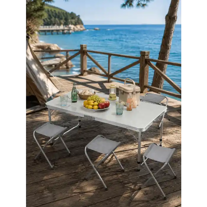 TCX 4 TABURELİ KAMP MASASI SETİ
