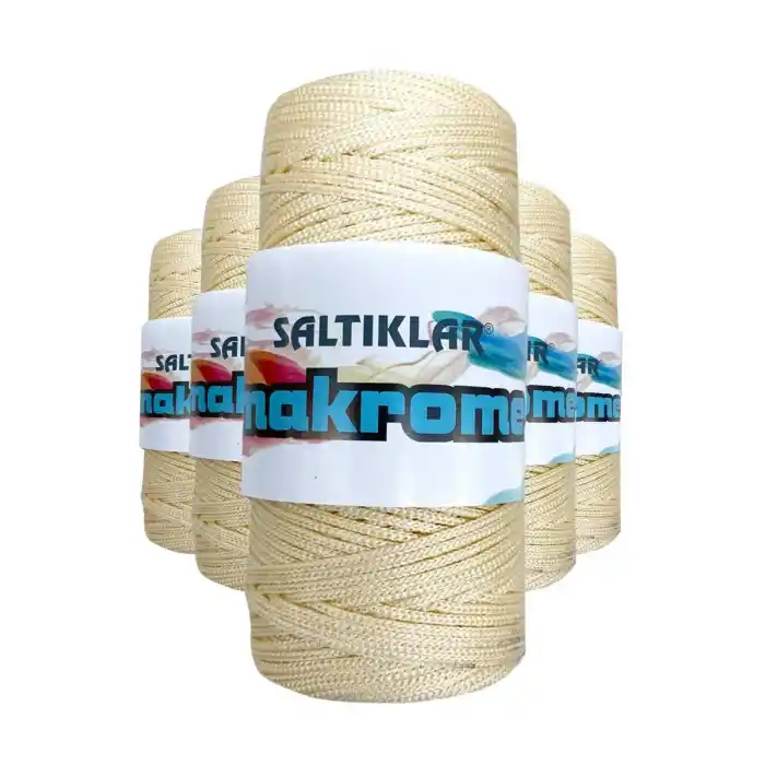 TCX 5 Adet Polyester Makrome İpi 270 Krem 100 gr