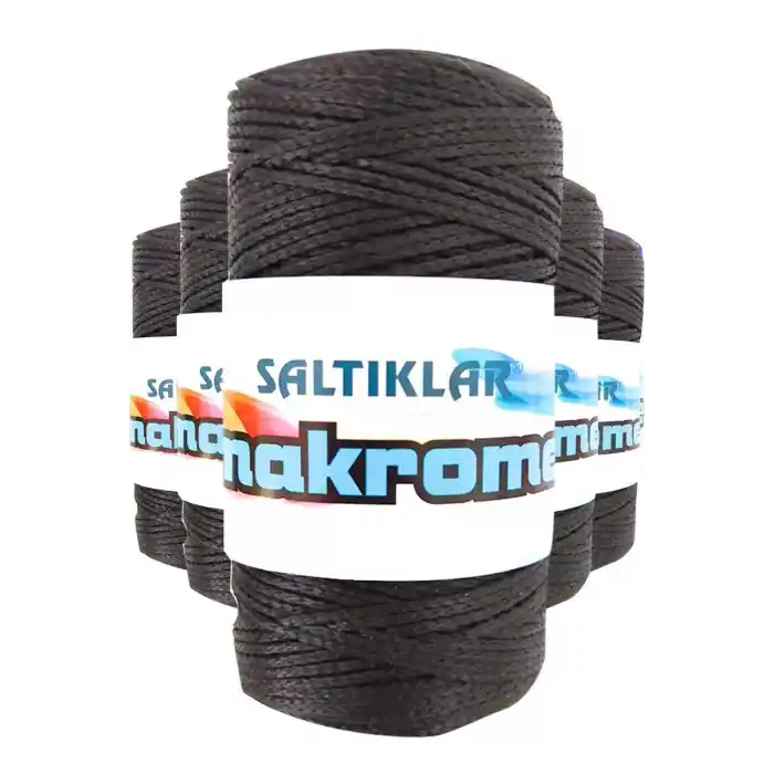 TCX 5 Adet Polyester Makrome İpi SYH Siyah 100 gr