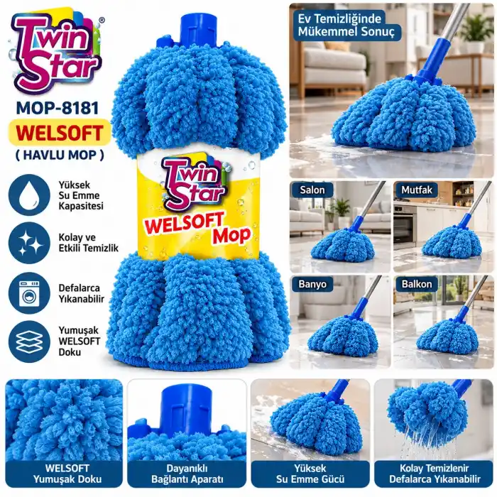 TCX 60 ADET WELSOFT HAVLU MOP