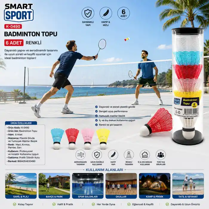 TCX 6PCS RENKLİ BADMİNTON TOPU