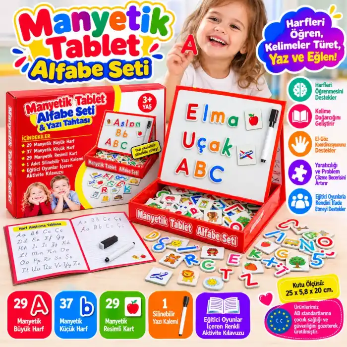 TCX 7910 MANYETİK TABLET ALFABE SETİ