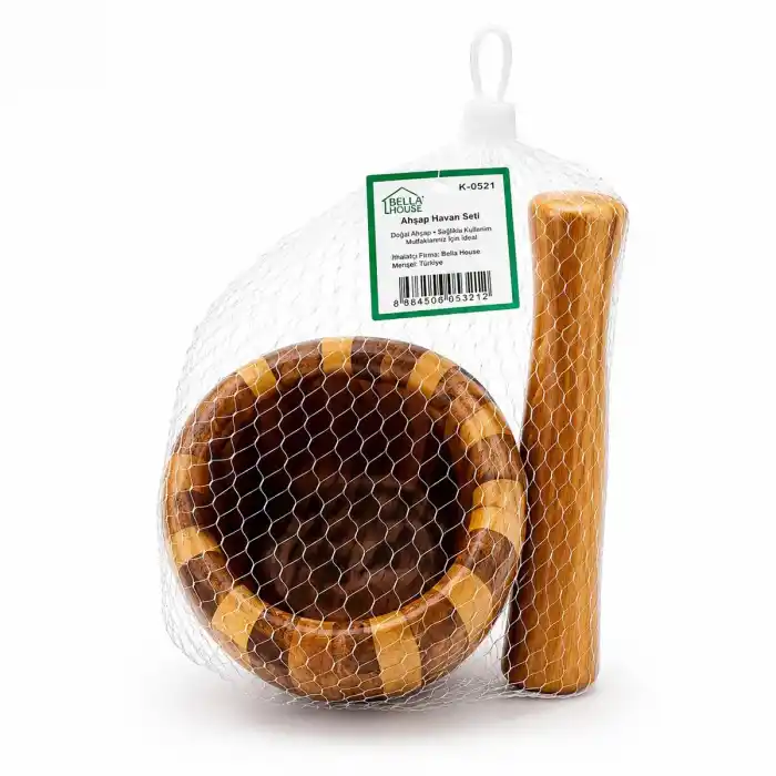 TCX Ahşap Bambu Havan (Sarımsak Dövecek) 8 cm