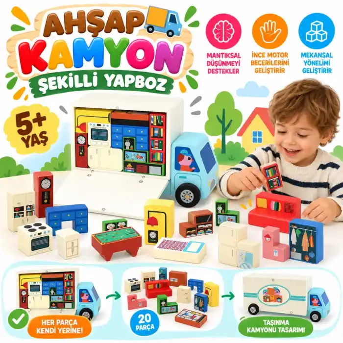 TCX Ahşap Kamyon Şekilli Yapboz