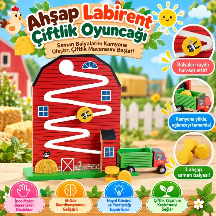 TCX Ahşap Labirent Çiftlik Oyuncağı