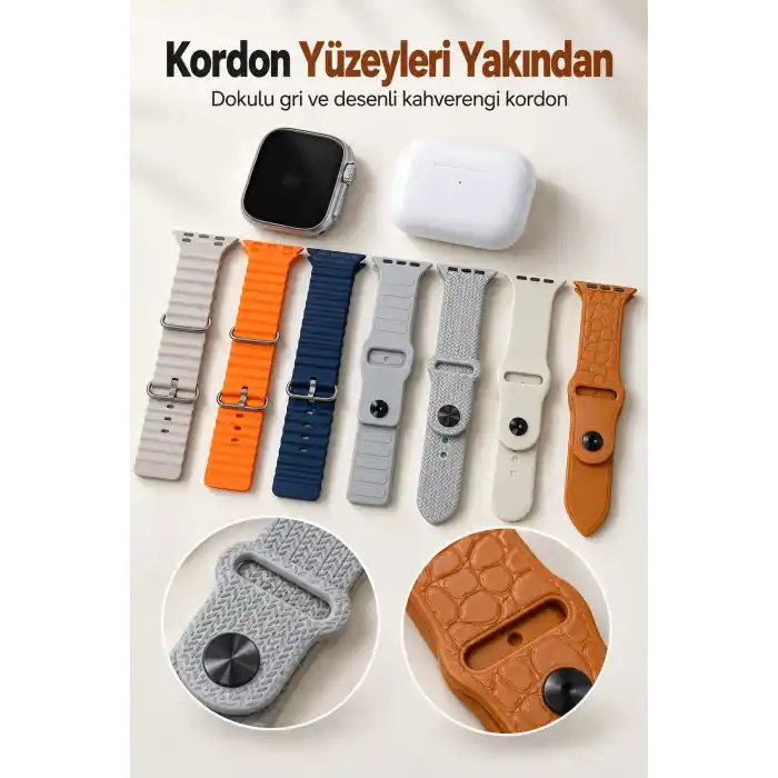 TCX Akıllı Saat Bluetooth Aramalı Ve 7 Kordonlu Set