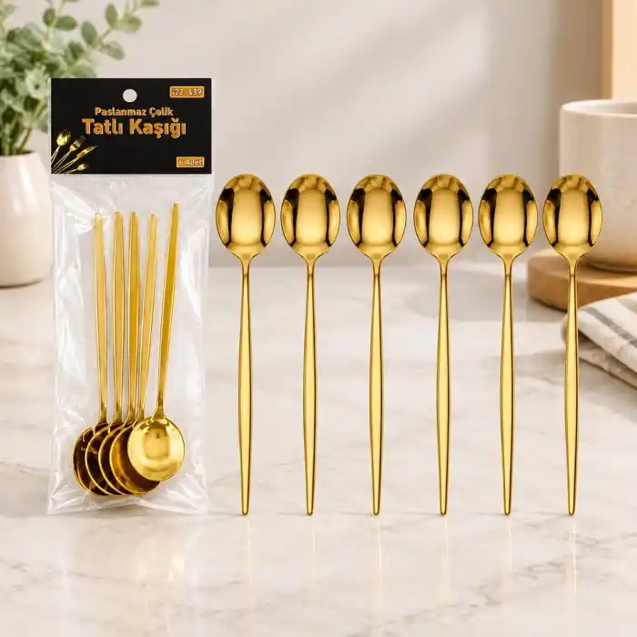 TCX Altın Renk Tatlı Kaşığı 13cm