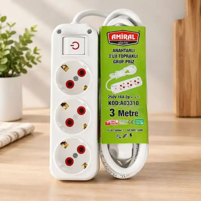 TCX Anahtarlı 3 m Priz