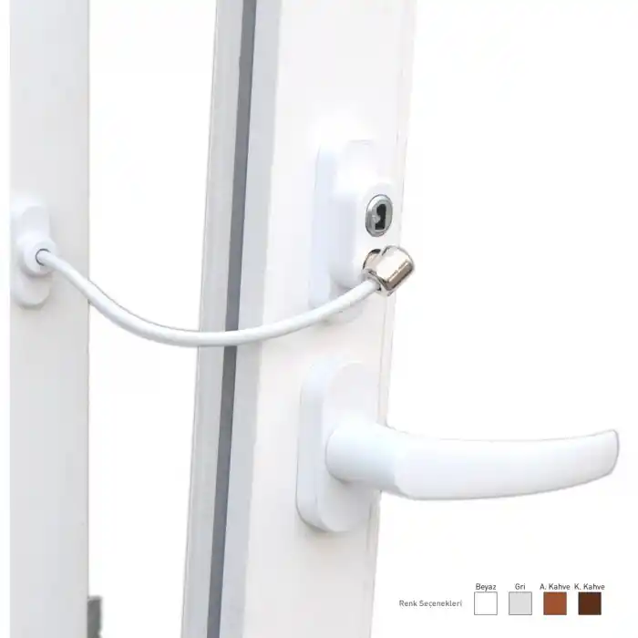 TCX Anahtarlı Halatlı Pvc Kapı Pencere Emniyet Kilidi