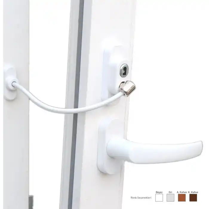TCX Anahtarlı Halatlı Pvc Kapı Pencere Emniyet Kilidi