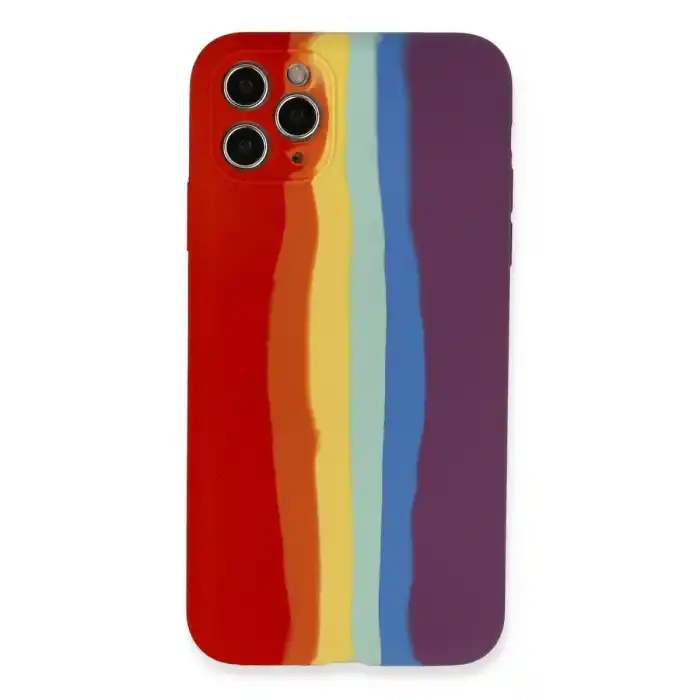 TCX Apple İphone 11 Pro Kılıf Ebruli Lansman Silikon - Kırmızı-mor