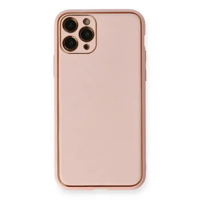 TCX Apple İphone 11 Pro Max Kılıf Coco Deri Silikon Kapak - Pembe