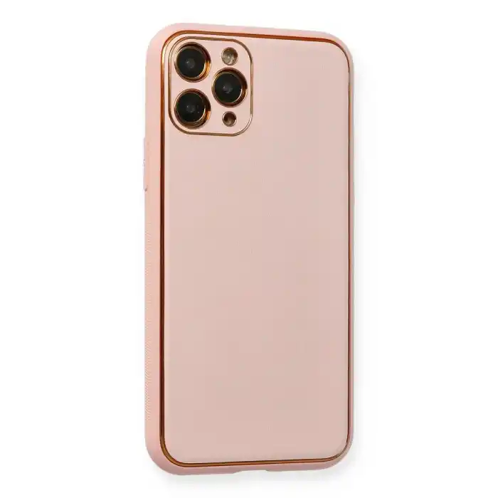 TCX Apple İphone 11 Pro Max Kılıf Coco Deri Silikon Kapak - Pembe