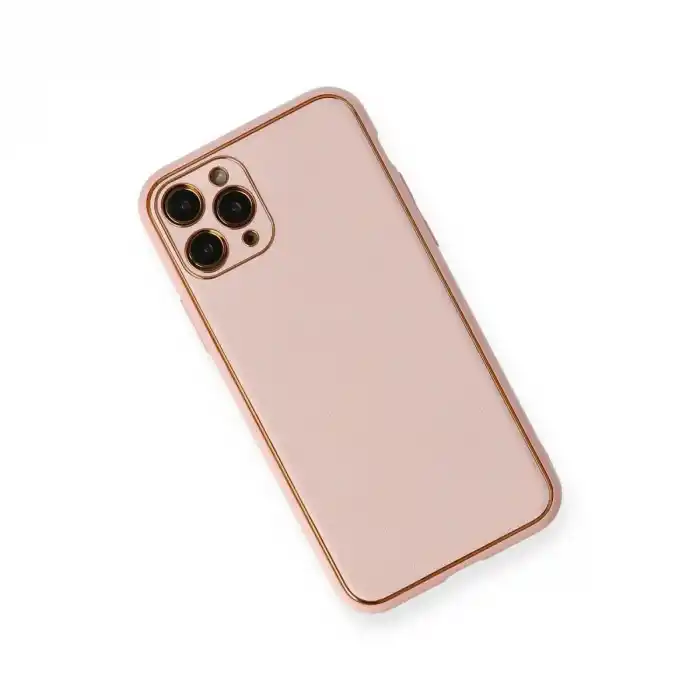 TCX Apple İphone 11 Pro Max Kılıf Coco Deri Silikon Kapak - Pembe