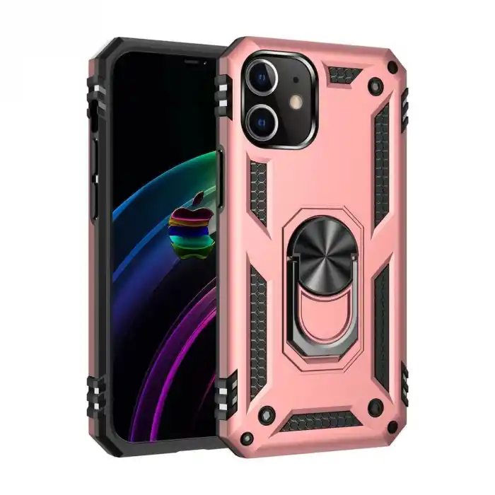 TCX Apple İphone 12 Mini Kılıf Sofya Yüzüklü Silikon Kapak - Rose