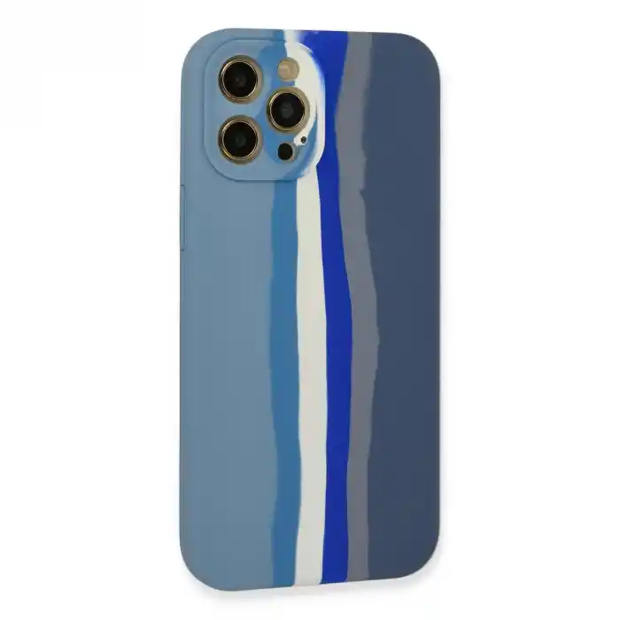 TCX Apple İphone 12 Pro Kılıf Ebruli Lansman Silikon - Mavi-gri
