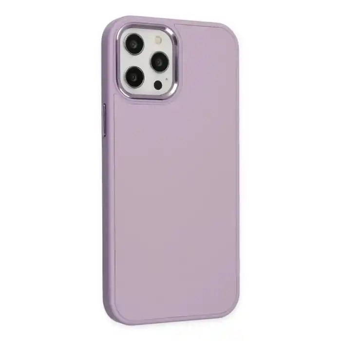 TCX Apple İphone 12 Pro Max Kılıf Asya Deri Silikon - Lila