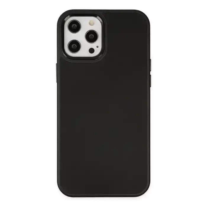 TCX Apple İphone 12 Pro Max Kılıf Asya Deri Silikon - Siyah