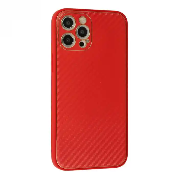 TCX Apple İphone 12 Pro Max Kılıf Coco Karbon Silikon - Kırmızı