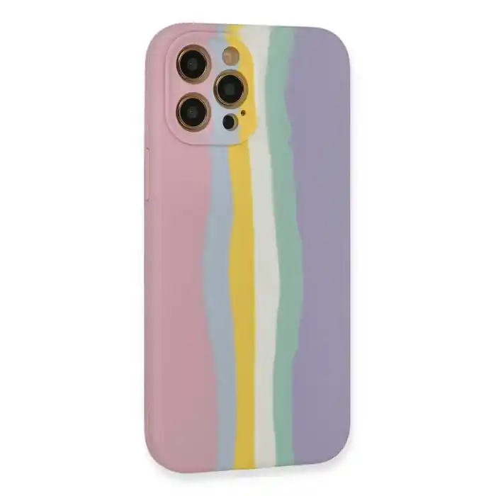 TCX Apple İphone 12 Pro Max Kılıf Ebruli Lansman Silikon - Pembe-lila