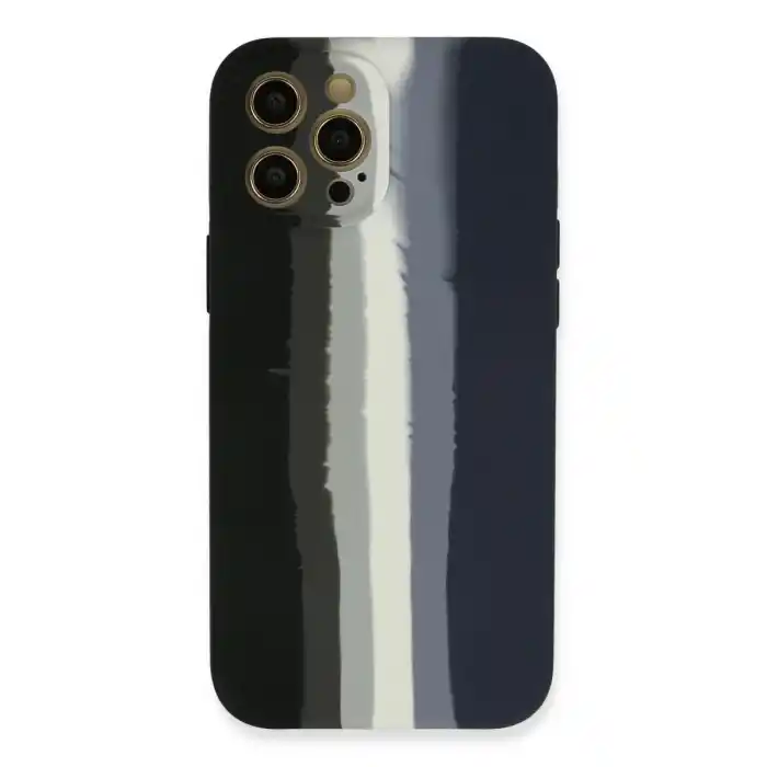 TCX Apple İphone 12 Pro Max Kılıf Ebruli Lansman Silikon - Siyah-lacivert