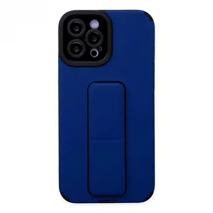 TCX Apple İphone 12 Pro Max Kılıf Mega Standlı Silikon - Mavi