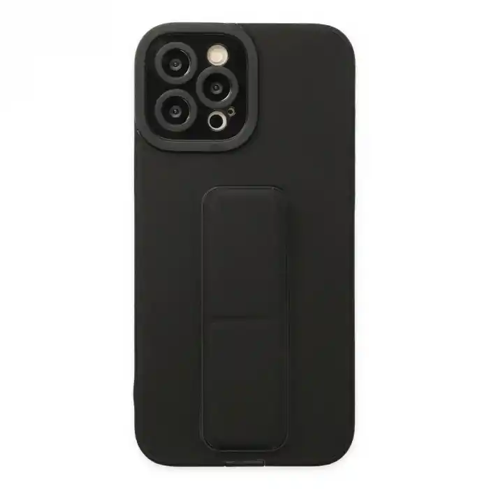 TCX Apple İphone 12 Pro Max Kılıf Mega Standlı Silikon - Siyah