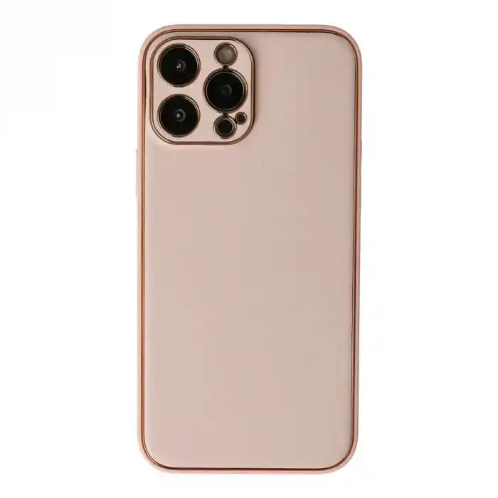 TCX Apple İphone 13 Pro Kılıf Coco Deri Silikon Kapak - Pudra