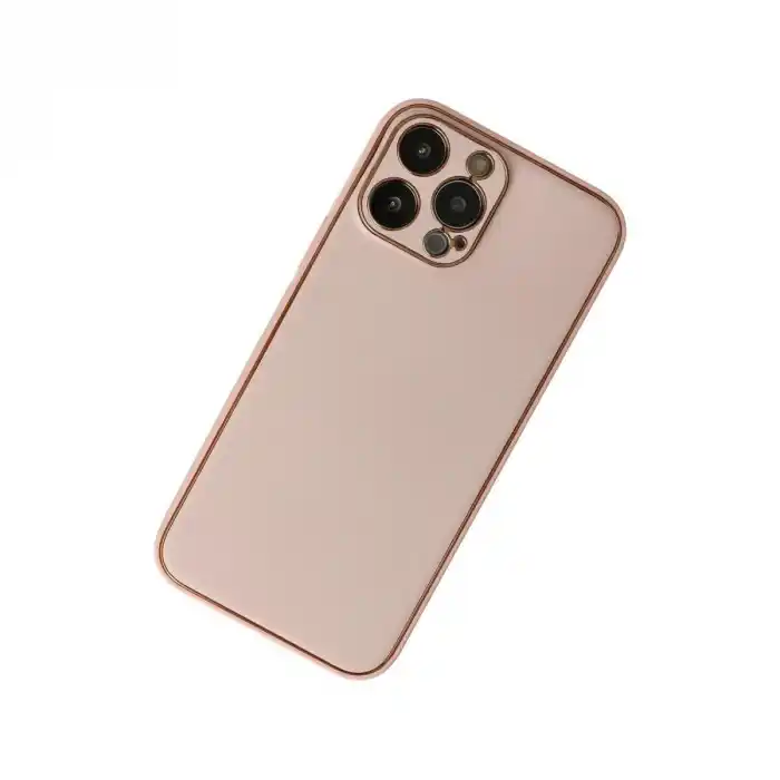 TCX Apple İphone 13 Pro Kılıf Coco Deri Silikon Kapak - Pudra