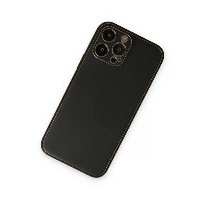 TCX Apple İphone 14 Pro Kılıf Coco Deri Silikon Kapak - Siyah