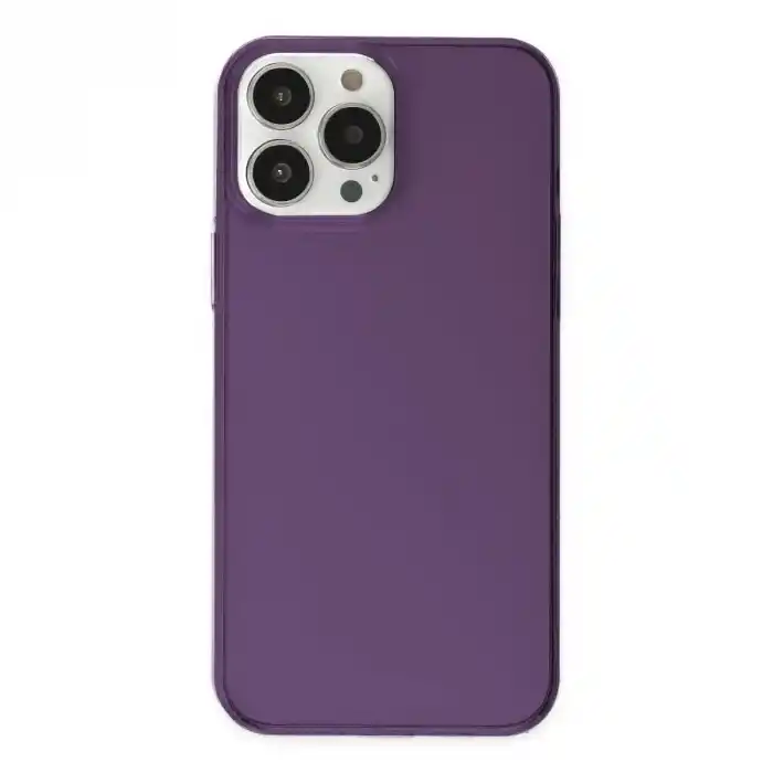 TCX Apple İphone 14 Pro Max Kılıf Pc Sert Şeffaf Kapak - Mor