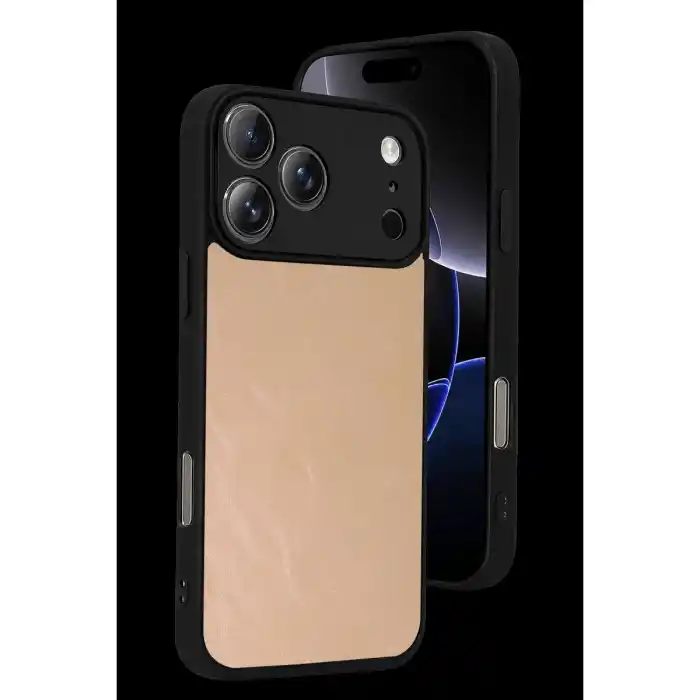 TCX Apple İphone 17 Pro Aras Deri Kapak - Pudra