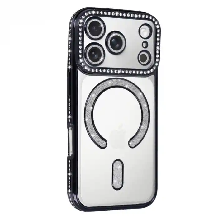 TCX Apple İphone 17 Pro Max Joke Simli Magneticsafe Kılıf - Siyah
