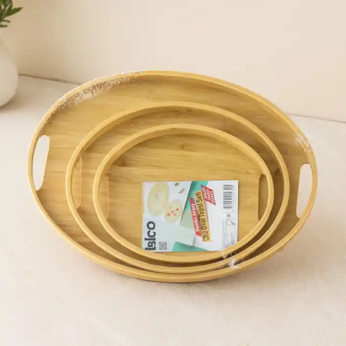 TCX Bambu Ahşap Oval Tepsi 3 Boy