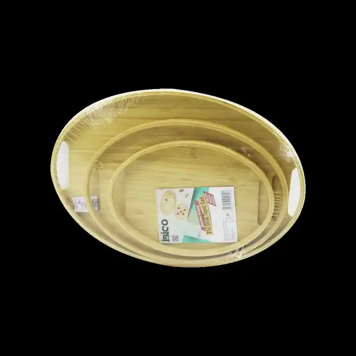 TCX Bambu Ahşap Oval Tepsi 3 Boy
