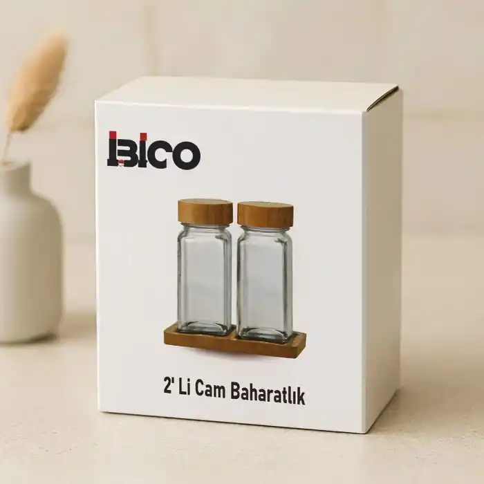 TCX Bambu Kapaklı Cam Baharatlık