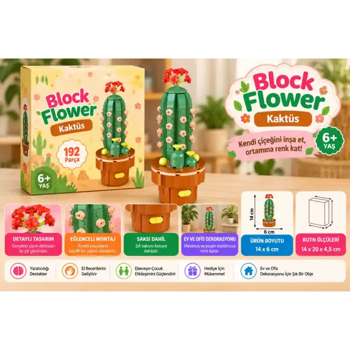 TCX Block Flower 192 Parça Kaktüs
