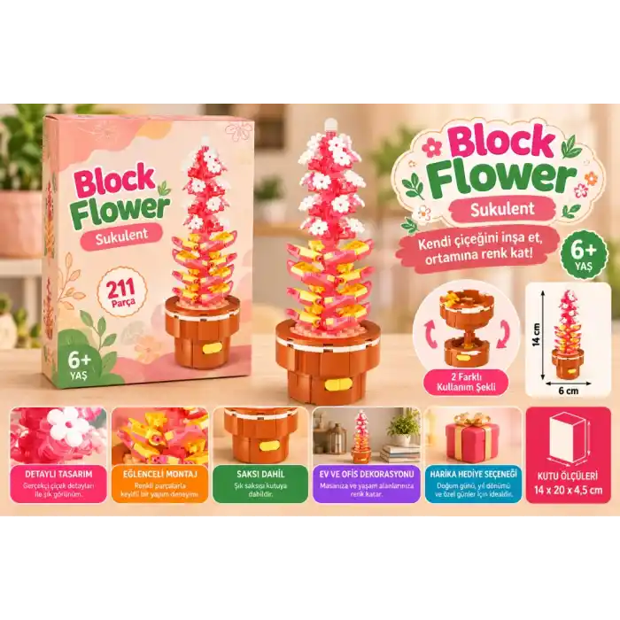 TCX Block Flower 211 Parça Sukulent