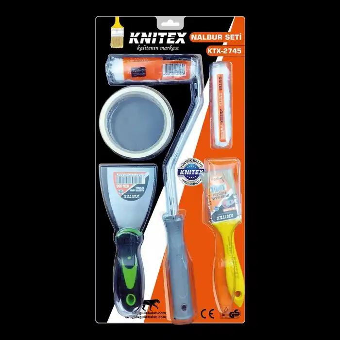 TCX Boyacı Seti 5 Parça - Spatula, Rulo, Fırça, Bant