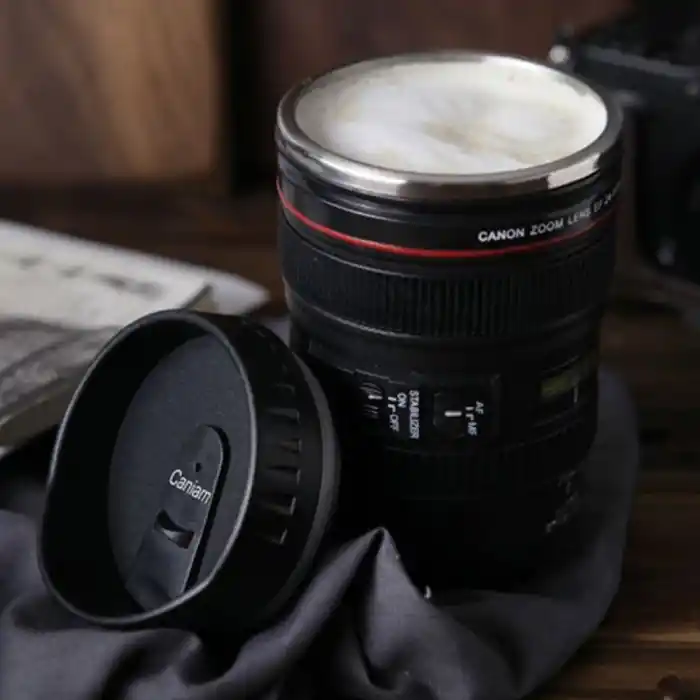 TCX Çelik Objektif Lens Tasarımlı Kupa Bardak