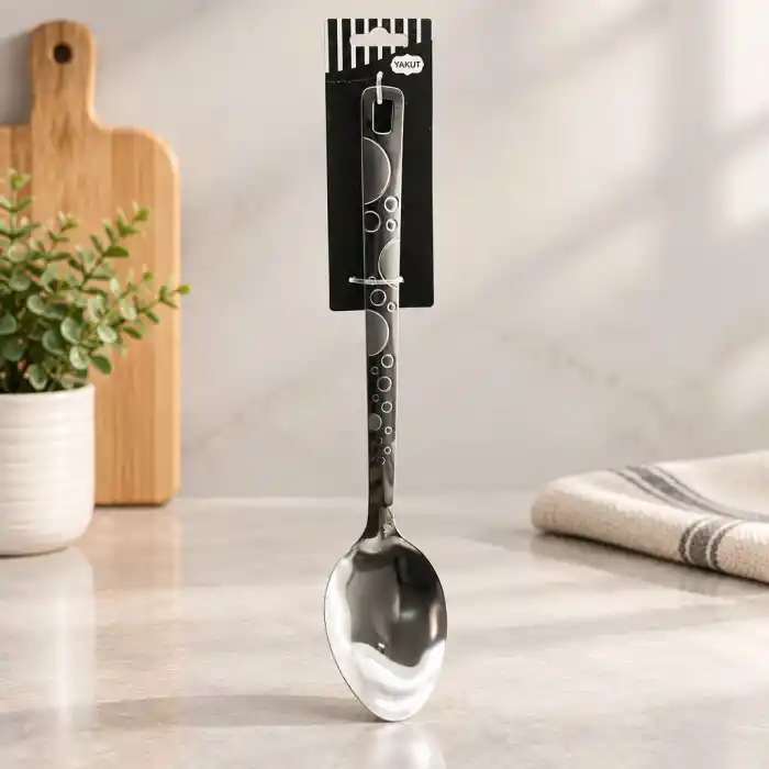TCX Çelik Servis Kaşık 36 cm Desenli